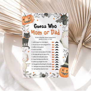 Halloween Guess Wer Mama oder Vater Baby Showspiel Einladung