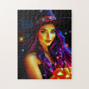 Halloween Gute Hexe mit Lila Haar