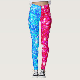 Halloween Half Red und Half Blue Sequin Leggings