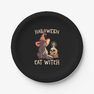 Halloween Halloween Cat Witch Pappteller