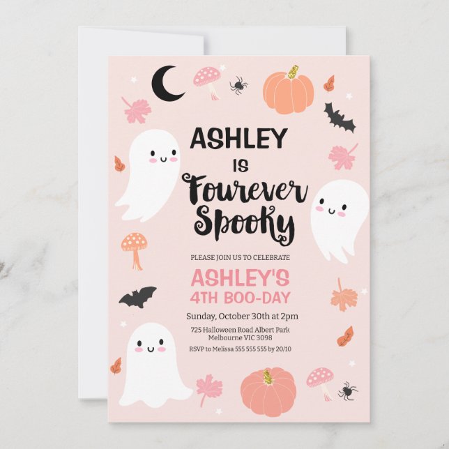 Halloween Halloween Fourever Spooky Geburtstag Einladung (Vorderseite)