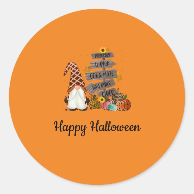 Halloween-Halloween-Party, Orange, Herbst Runder Aufkleber (Vorderseite)