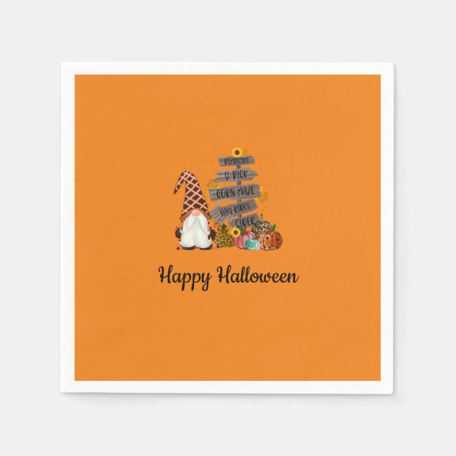 Halloween-Halloween-Party, Orange, Herbst Serviette (Vorderseite)