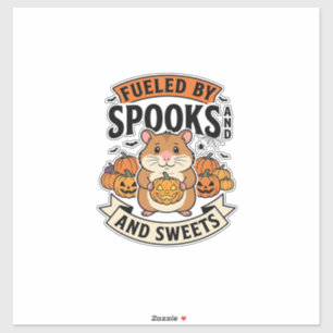 Halloween-Hamster angetrieben von Spuk lustig süß_ Aufkleber