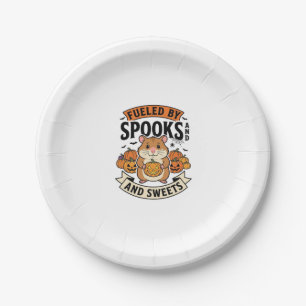 Halloween-Hamster angetrieben von Spuk lustig süß_ Pappteller