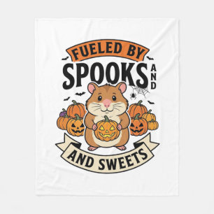 Halloween-Hamster, angetrieben von Spukfiguren, lu Fleecedecke