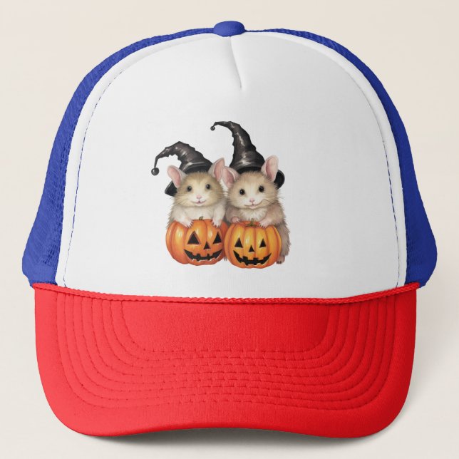 Halloween Hamster Truckerkappe (Vorderseite)