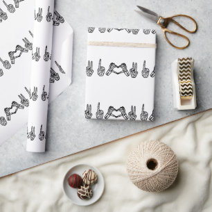 Halloween Hand Gebärdensprache I Herz Frieden Geschenkpapier