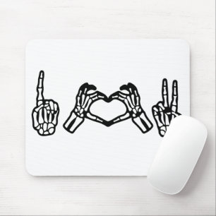 Halloween Hand Gebärdensprache I Herz Frieden Mousepad