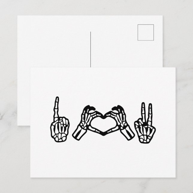 Halloween Hand Gebärdensprache I Herz Frieden Postkarte (Vorne/Hinten)