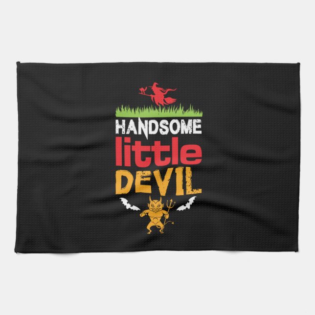 Halloween Handsome Little Geburtstag Geschirrtuch (Horizontal)