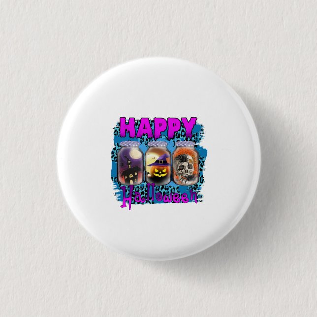 Halloween Happy Halloween Birthday Button (Vorderseite)