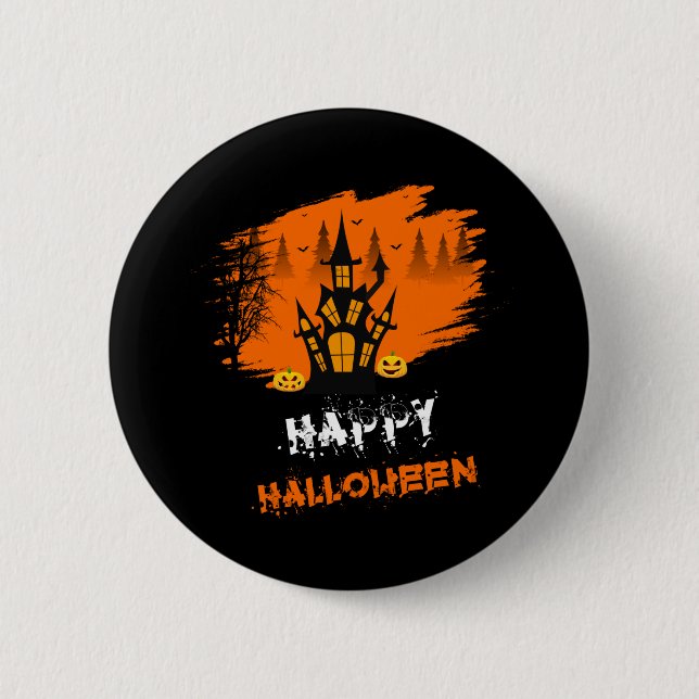 Halloween Happy Halloween Birthday Button (Vorderseite)