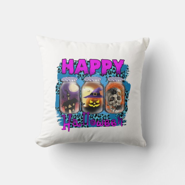 Halloween Happy Halloween Birthday Kissen (Vorderseite)