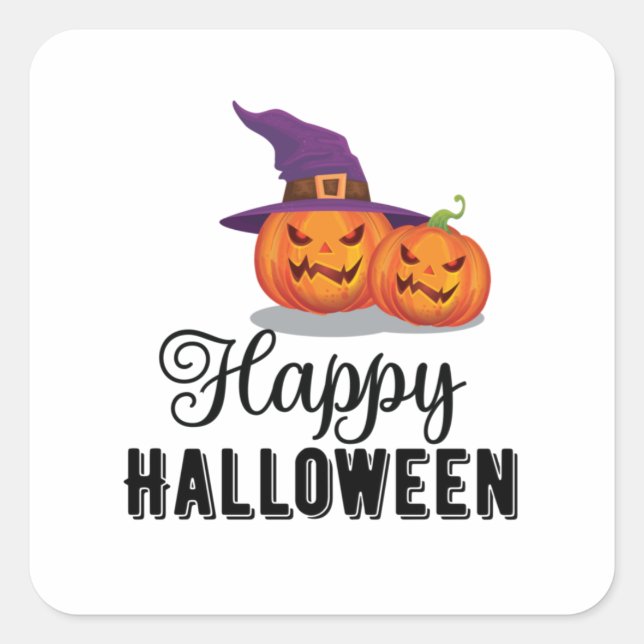 Halloween Happy Halloween Birthday Quadratischer Aufkleber (Vorderseite)