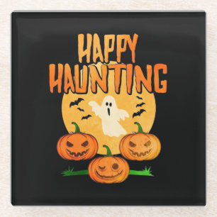 Halloween Happy Haunting Glasuntersetzer