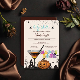 Halloween Happy Hour Pumpkin Cocktail Babydusche Einladung
