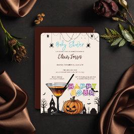 Halloween Happy Hour Pumpkin Cocktail Babydusche Einladung