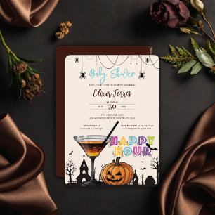Halloween Happy Hour Pumpkin Cocktail Babydusche Einladung