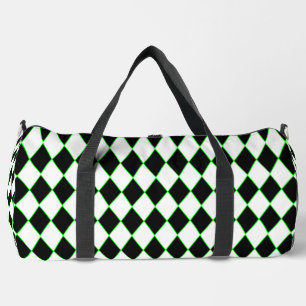 Halloween-Harlekin grün schwarz weiß Duffle Bag