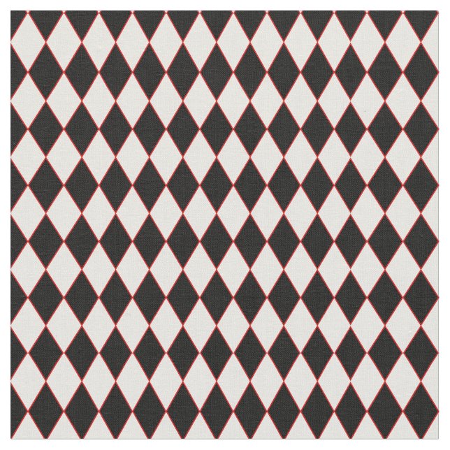 halloween harlequin red Schwarz-weiß Stoff (Nahaufnahme)