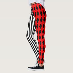 Halloween Harlequin und Stripes Leggings