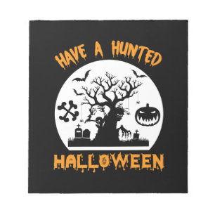 Halloween hat ein sonniges Geburtstag Notizblock