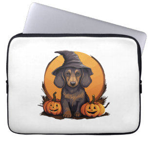 Halloween-Hat-Pumpkin-Dog-Dackel Laptopschutzhülle