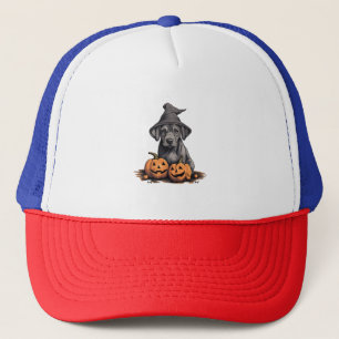Halloween Hat Pumpkin Dog Great Dane Truckerkappe