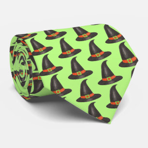 Halloween Hat Trick oder Treat Green Black Krawatte