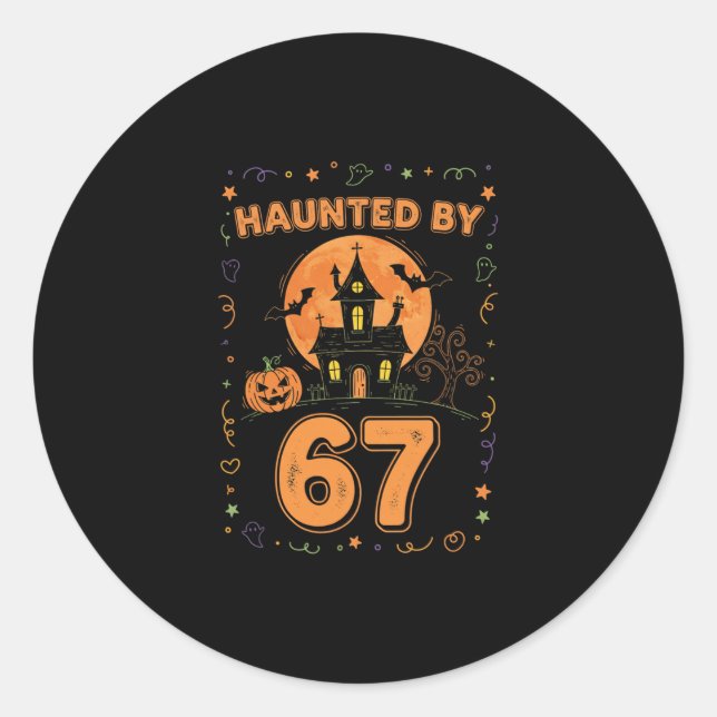 Halloween Haunted 67 Six Seven Meme 1 (12)  Runder Aufkleber (Vorderseite)