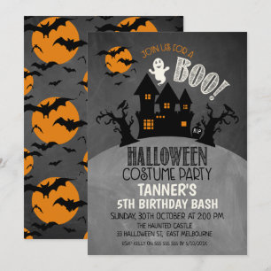Halloween Haunted Castel Anniversaire Invitation