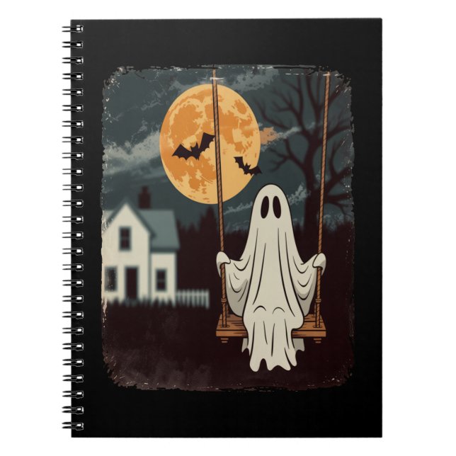 Halloween Haunted Ghost Swing Notizblock (Vorderseite)