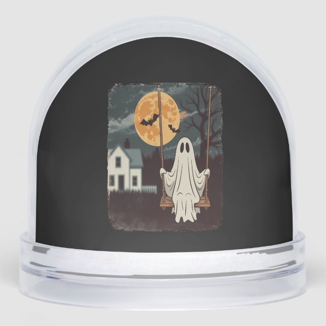Halloween Haunted Ghost Swing Schneekugeln (Vorderseite)