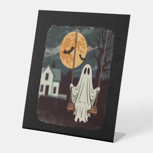Halloween Haunted Ghost Swing Sockelschild (Vorderseite)