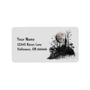 Halloween Haunted Mansion Adressaufkleber