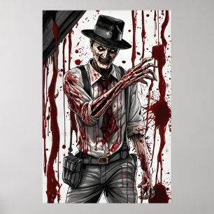 Halloween Haunting Art, blutiger Killer-Albtraum Poster
