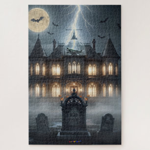 Halloween-Haus mit Frankie, dunkelgrau