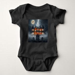 Halloween-Haus mit Frankie, dunkelgrau Baby Strampler