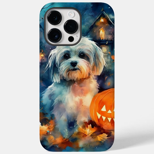 Halloween Havanese mit Pumpkins Beängstigend Case-Mate iPhone 14 Pro Max Hülle (Rückseite)