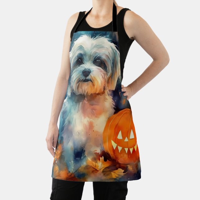 Halloween Havanese mit Pumpkins Beängstigend Schürze (InSitu)
