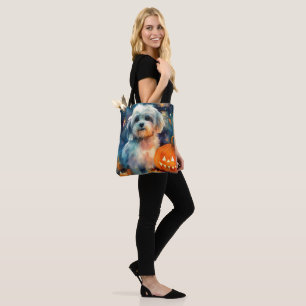 Halloween Havanese mit Pumpkins Beängstigend Tasche