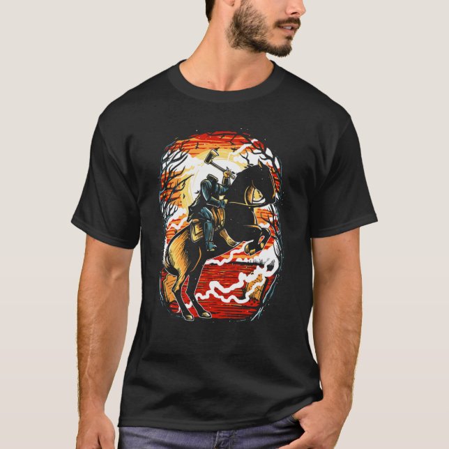 Halloween Headless Horseman und die Slee Legende T-Shirt (Vorderseite)