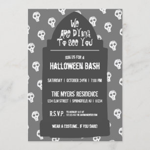Halloween Headstone Dying um dich zu sehen Einladung