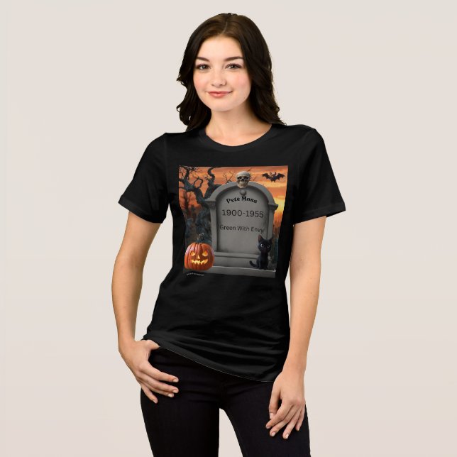 Halloween-Headstone-Spaß "Pete Moss" Tri-Blend Shirt (Vorderseite voll)