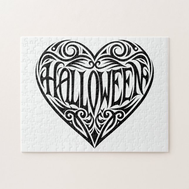 Halloween Heart, Black Heart, Holiday (Horizontal)