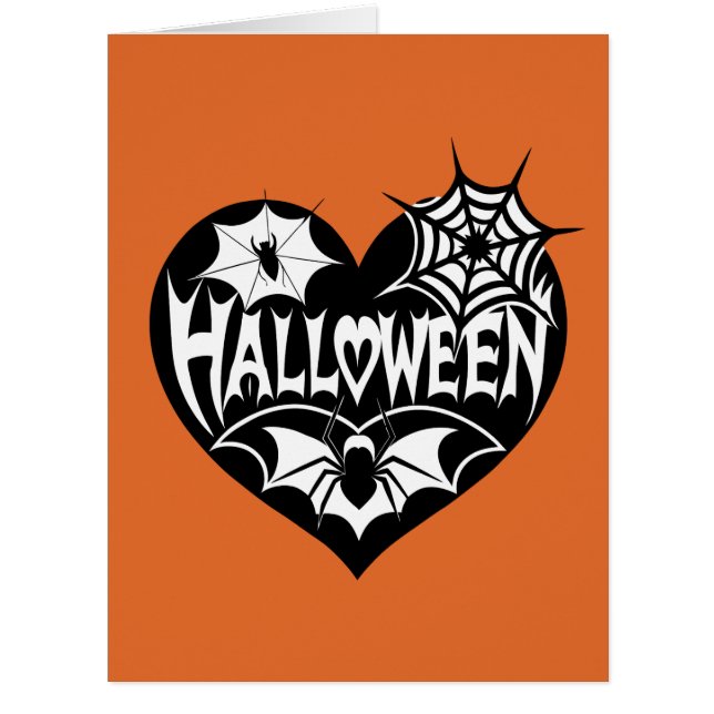 Halloween Heart, Black Heart Shape, Spider Web (Vorderseite)