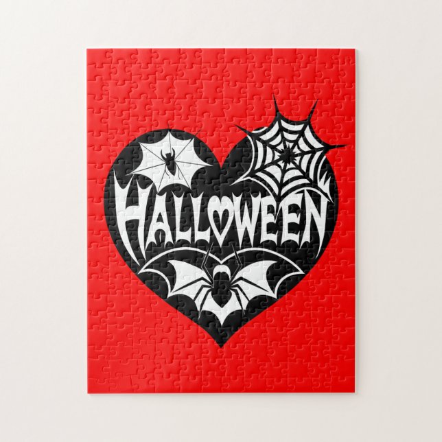 Halloween Heart, Black Heart Shape, Spider Web (Vertikal)