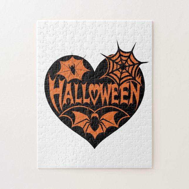 Halloween Heart, Black Heart Shape, Spider Web (Vertikal)