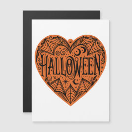 Halloween Heart, Orange Heart Shape, Holiday Magneteinladung